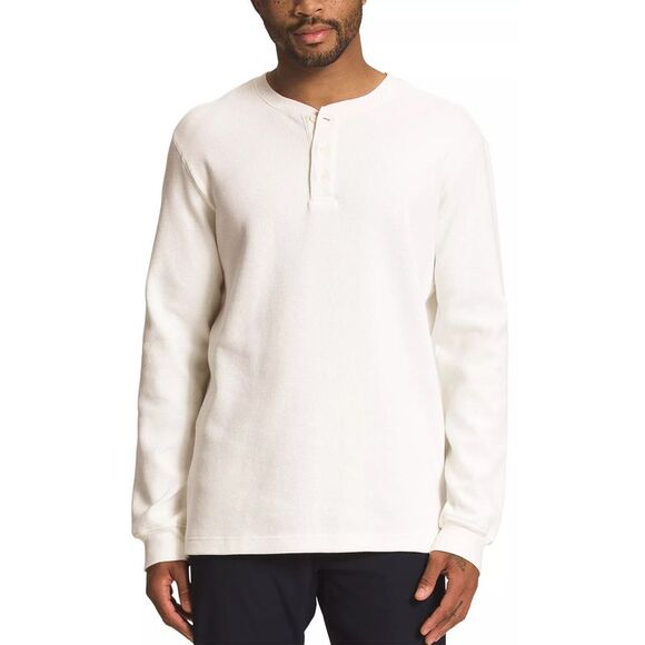 The North Face Mens Waffle Long Sleeve Henley Shirt Medium Gardenia White - NWT - Picture 1 of 3